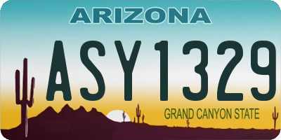 AZ license plate ASY1329