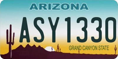 AZ license plate ASY1330