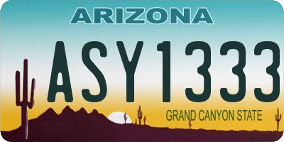 AZ license plate ASY1333