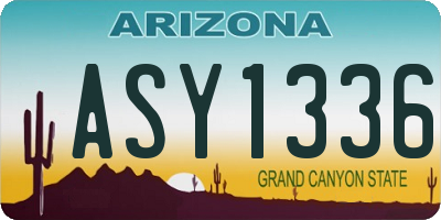 AZ license plate ASY1336