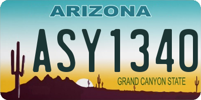 AZ license plate ASY1340