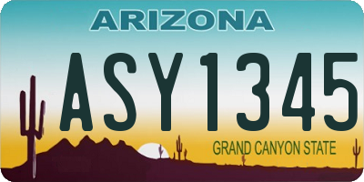 AZ license plate ASY1345