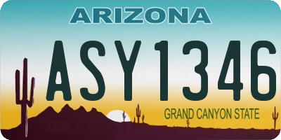 AZ license plate ASY1346