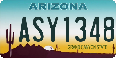 AZ license plate ASY1348