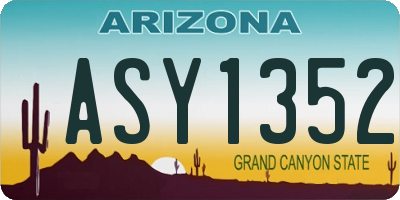 AZ license plate ASY1352