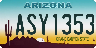 AZ license plate ASY1353