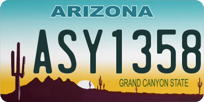 AZ license plate ASY1358