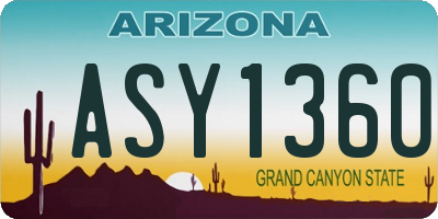 AZ license plate ASY1360