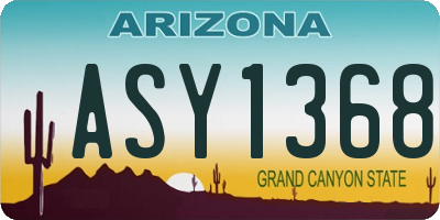 AZ license plate ASY1368