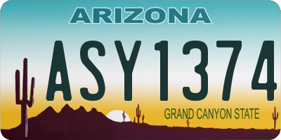 AZ license plate ASY1374
