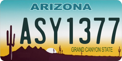 AZ license plate ASY1377