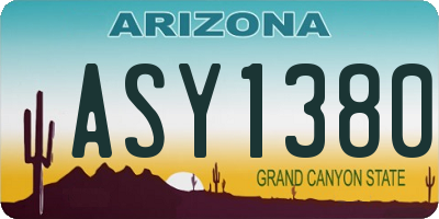 AZ license plate ASY1380