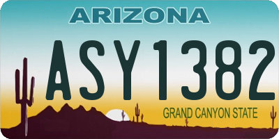 AZ license plate ASY1382