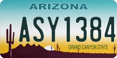 AZ license plate ASY1384