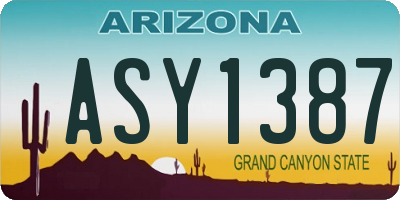 AZ license plate ASY1387