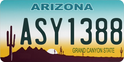 AZ license plate ASY1388