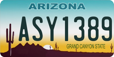 AZ license plate ASY1389