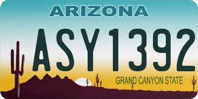 AZ license plate ASY1392
