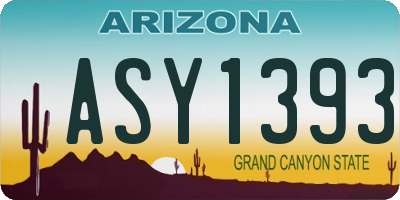 AZ license plate ASY1393