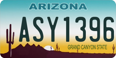 AZ license plate ASY1396