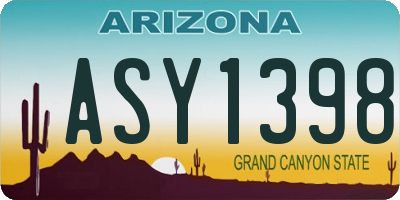 AZ license plate ASY1398