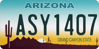 AZ license plate ASY1407