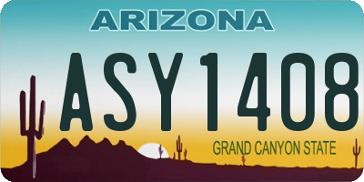 AZ license plate ASY1408