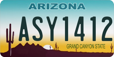 AZ license plate ASY1412