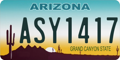 AZ license plate ASY1417