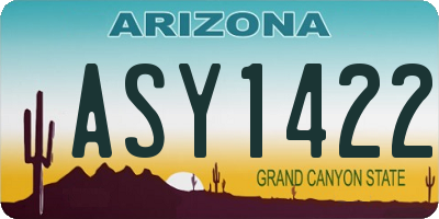 AZ license plate ASY1422