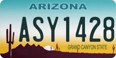 AZ license plate ASY1428