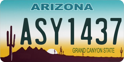 AZ license plate ASY1437