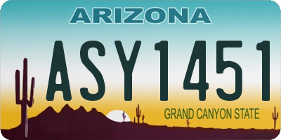 AZ license plate ASY1451