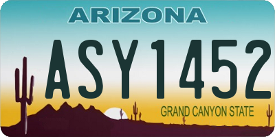 AZ license plate ASY1452