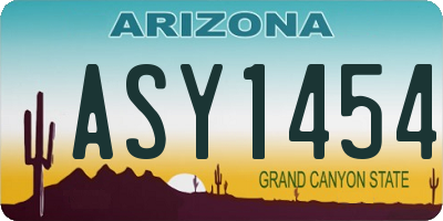 AZ license plate ASY1454