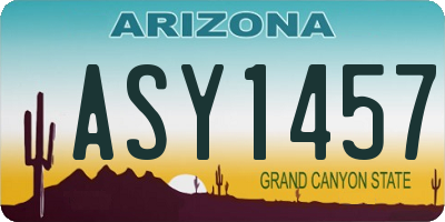 AZ license plate ASY1457