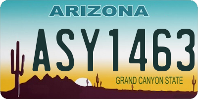 AZ license plate ASY1463