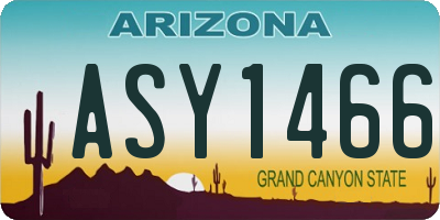 AZ license plate ASY1466