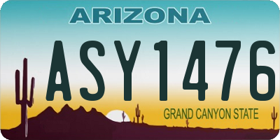 AZ license plate ASY1476