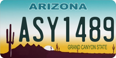 AZ license plate ASY1489