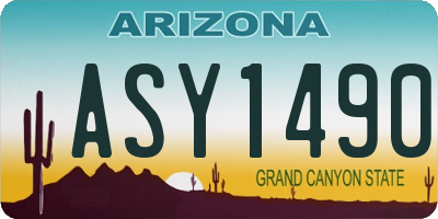AZ license plate ASY1490