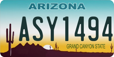 AZ license plate ASY1494