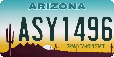 AZ license plate ASY1496