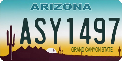 AZ license plate ASY1497