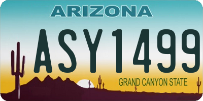 AZ license plate ASY1499