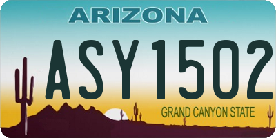AZ license plate ASY1502