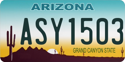 AZ license plate ASY1503