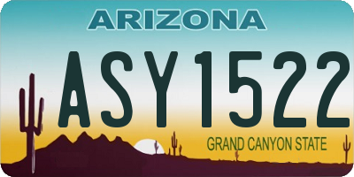 AZ license plate ASY1522
