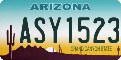 AZ license plate ASY1523