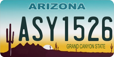AZ license plate ASY1526